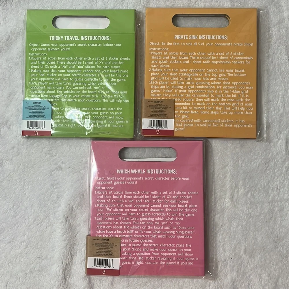 NEW 3 Travel Games